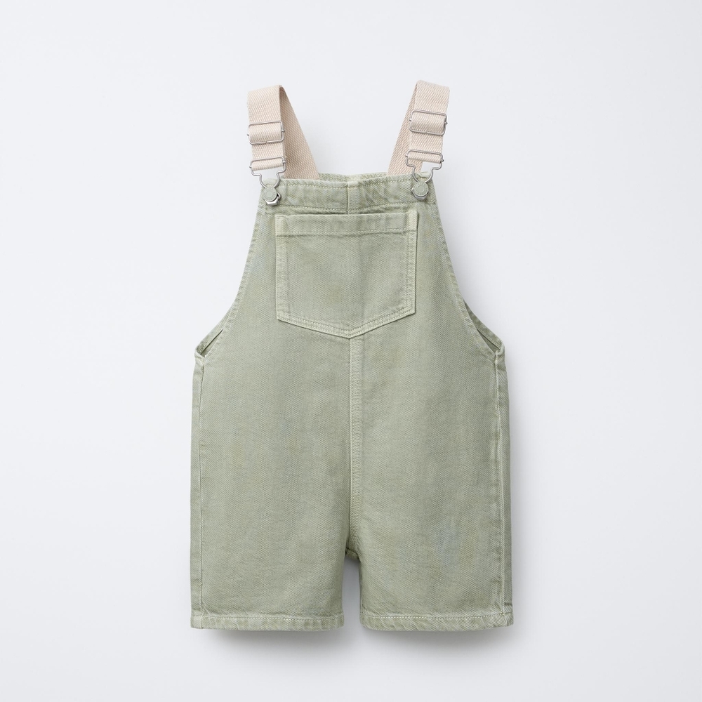 NWT Zara Khaki Canvas Overall Shorts 3yrs
